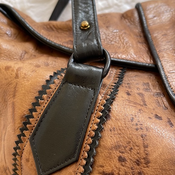 Large SHARIF Vintage Tote, Brown and Black, Very Good Condition, Made in USA - Picture 5 of 16